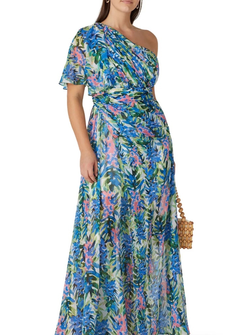 Floral One Shoulder Gown - Picture 2 of 5